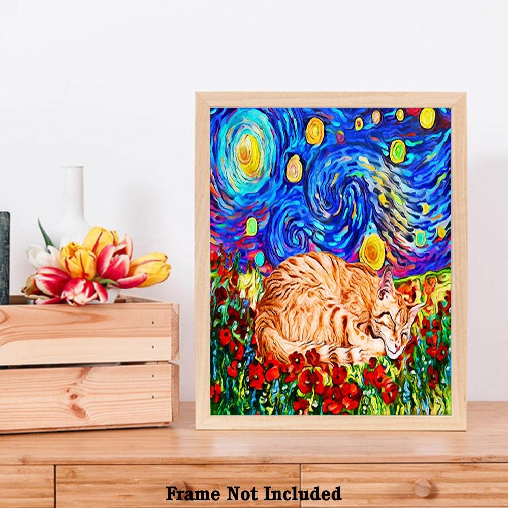 Amazon.com: Bestbuddy Pet 8X10 Unframed Starry Evening Orange